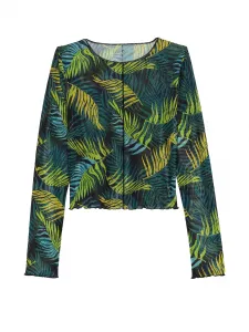 Топ Victoria's Secret Swim Beachwear Mesh Long-Sleeve, зеленый