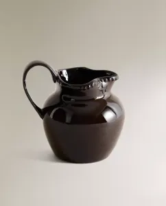 Кувшин Zara Home Stoneware With Raised Design, 280 мл, темно-коричневый