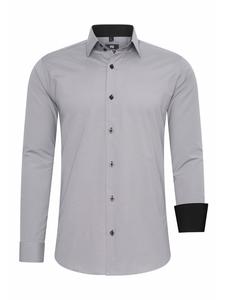 Рубашка делового покроя, облегающего кроя, из высококачественного хлопка-стрейч, серого цвета Rusty Neal