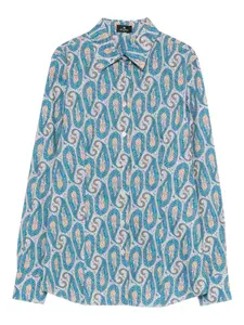 Рубашка с узором пейсли Etro, синий