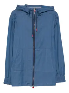 Рубашка на молнии с капюшоном Kiton, синий