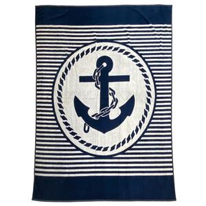 Пляжное полотенце махровое велюр жаккард балтимор  Le Comptoir De La Plage, синий