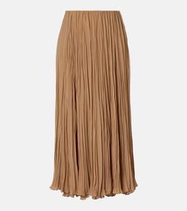 Плиссированная шифоновая юбка макси Jordyn Ralph Lauren Collection, Tan