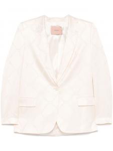 TWINSET жаккардовый блейзер Oval T, нейтральный цвет