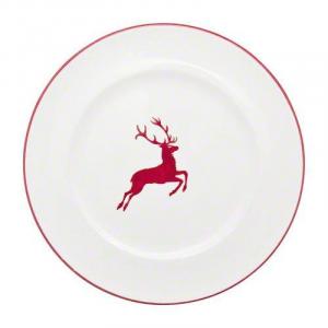 Столовая тарелка Ruby Red Deer Gourmet d: 27 см / высота: 2 см Gmundner Keramik, бело-красный