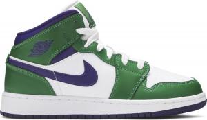 Кроссовки Air Jordan 1 Mid GS Hulk, зеленый