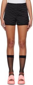 Черные стеганые шорты с сердечками Anna Sui