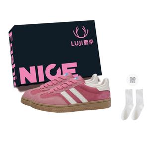 Luji Женские кеды низкие повседневные розовые (с коробкой и носками), цвет Pink (Shoe Box+Socks)