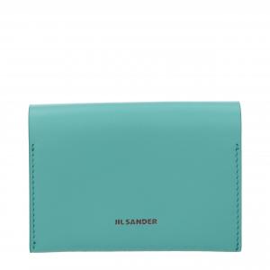 Зеленые кожаные визитницы Jil Sander, зеленый
