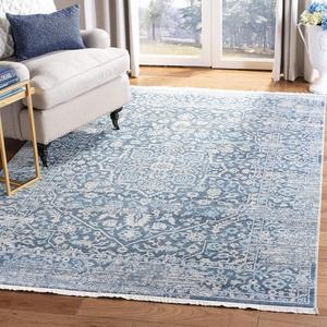 Ковер SAFAVIEH, 183 x 275 см, Persian Collection, Blue & Ivory, традиционный восточный дизайн с эффектом потертости, не линяет и прост в уходе, идеален для помещений с высокой проходимостью в гостиной, спальне (VTP484M)