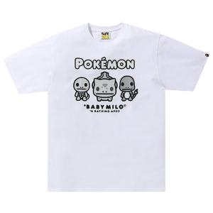 Футболка BAPE Baby Milo x Pokemon Monotone Starters Tee #3 'White', белый
