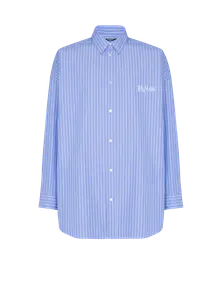 Свободная рубашка в полоску Balmain, синий