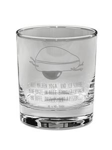 Стакан для виски с авокадо и надписью на прозрачном фоне Mr. & Mrs. Panda