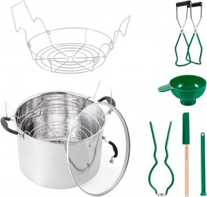 Набор для приготовления на водяной бане McSunley (автоклав из нержавеющей стали объемом 20,3 л  + аксессуар для консервирования + 1 ключ для банок + 1 приспособление для удаления пузырьков + 1 подъемник крышки), 7 предметов, мультиколор