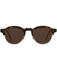 Солнцезащитные очки в оправе черепаховой расцветки THOM BROWNE, коричневый