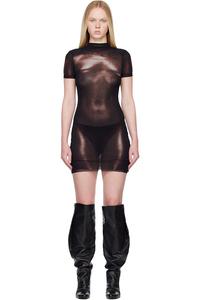 Jean Paul Gaultier Черно-Бордовое мини-платье «короткая пыль для тела»