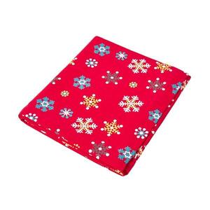 Скатерть снежинки 100% хлопок Homescapes, красный