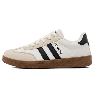 HUANQIU Мужские низкие повседневные кроссовки Beige Black, устойчивые к истиранию, легкие и дышащие