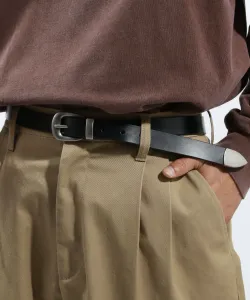 Кожаный базовый пояс Bayflow, цвет Black 19