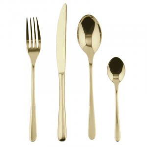 Вкус - нержавеющая сталь/PVD, набор столовых приборов цвета шампанского, 24 предмета Полный буклет/моноблок Sambonet, бежевый