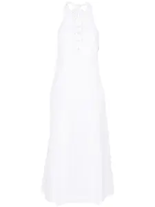 Платье миди с английской вышивкой THOM BROWNE, белый