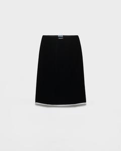 Бархатная нижняя юбка Prada, черный