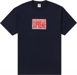 Футболка Supreme Who The f*ck Tee 'Navy', синий