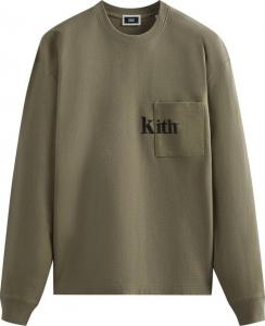 Лонгслив Kith Long-Sleeve Quinn Tee 'Palomino', зеленый