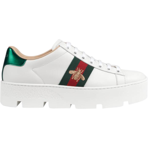 Кроссовки Gucci Wmns Ace Embroidered Platform White, белый