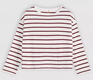 Лонгслив Levi's Julie Slub, красный/полосы