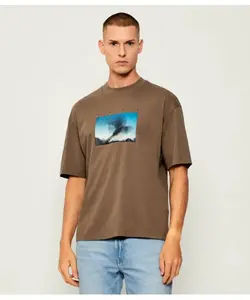 Футболка Доризон Oversize fit Hugo, коричневый