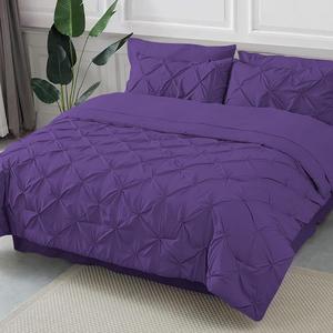 Epic Cotton Комплект постельного белья из хлопка с защипами Pintuck Bed in a Bag Purple