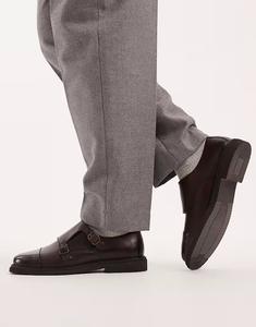 Монки из коричневой кожи Asos Design