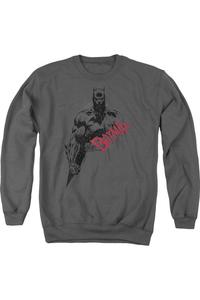 Толстовка с круглым вырезом для взрослых с рисунком Бэтмена и красным логотипом Gildan