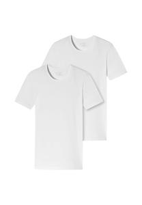 Майка/рубашка с коротким рукавом, 2 шт. - 95/5 - натуральный хлопок SCHIESSER, белый