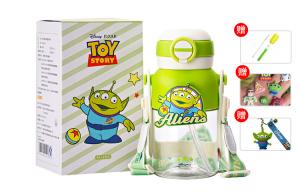 Пластиковый стакан для воды Food Grade 600 мл Disney, Three-Eyed Boy (Cup Brush + Straw Brush + 3D Sticker*8 + Keychain)