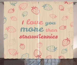 Штора ABAKUHAUS Love Yourself More Rustic, пастельно-клубничная, универсальная, для гостиной, с петлями и крючками, 280 x 175 см, песочно-коричневый, сине-серый Abakuhaus