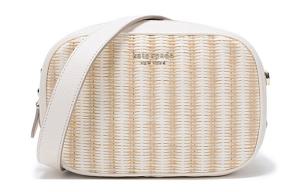 Kate Spade Сумка-мессенджер из соломки, наплечная сумка, через плечо для женщин белый бежевый желтый