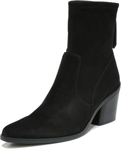 Женские ботильоны YDN с острым носком, удобным низким массивным каблуком, средней высоты, с молнией сзади, зимние повседневные туфли, Black