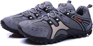 Мужские трекинговые кроссовки для походов на открытом воздухе для всех сезонов, легкая обувь для прогулок по тропам, удобная повседневная обувь для кемпинга, путешествий и ежедневного ношения Qacksv, серый