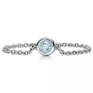 Кольцо Tiffany & Co. Elsa Peretti Color By The Yard, серебро/аквамарин