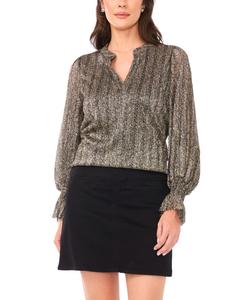 Женская блузка с V-образным вырезом и длинными рукавами Vince Camuto, Rich Black