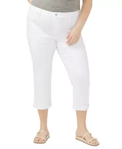 Джинсы-капри Elyse Plus Size средней посадки Comfort Fit Silver Jeans Co., белый