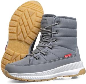 Женские зимние ботинки, снегоступы, теплые укороченные ботинки с меховой подкладкой, водонепроницаемые, с нескользящей подошвой, уютные утепленные слипоны для холодной погоды и прогулок на улице Qacksv, Grey