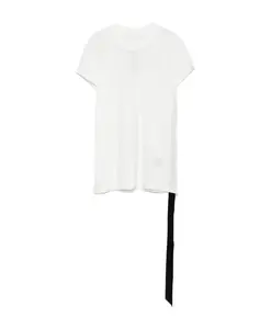 Хлопковая футболка цвета слоновой кости с драпированным низом Rick Owens, белый
