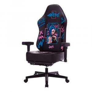 Игровое кресло Yunaseer Pretender, Model 4 Jinx, сталь, подставка для ног, черный