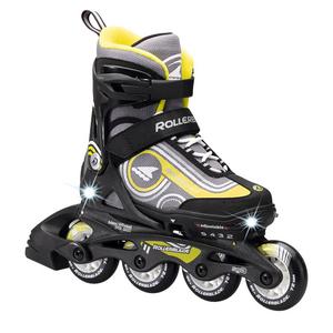 RollerBlade Детские роликовые коньки для начинающих, полный комплект, черно-желтые, размер L (36.5-40.5 см)