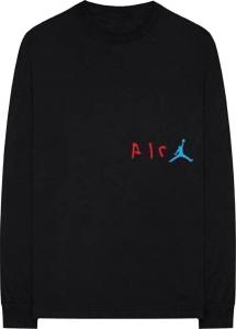 Футболка Cactus Jack by Travis Scott x Air Jordan Long-Sleeve T-Shirt I 'Black', черный