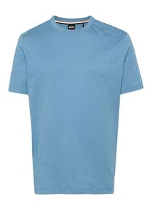 Boss Cotton-Jersey T-Shirt With Logo Detail, светло-синий