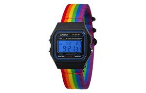 CASIO Мужские часы Retrofit Series с кварцевым механизмом и нейлоновым ремешком, черный циферблат